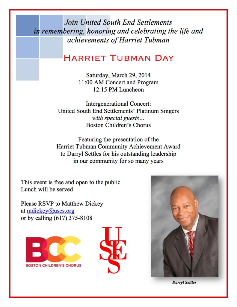 picture of Darryl Settles and description of groups to perform--Platinum SIngers and Boston CHildren's Chorus